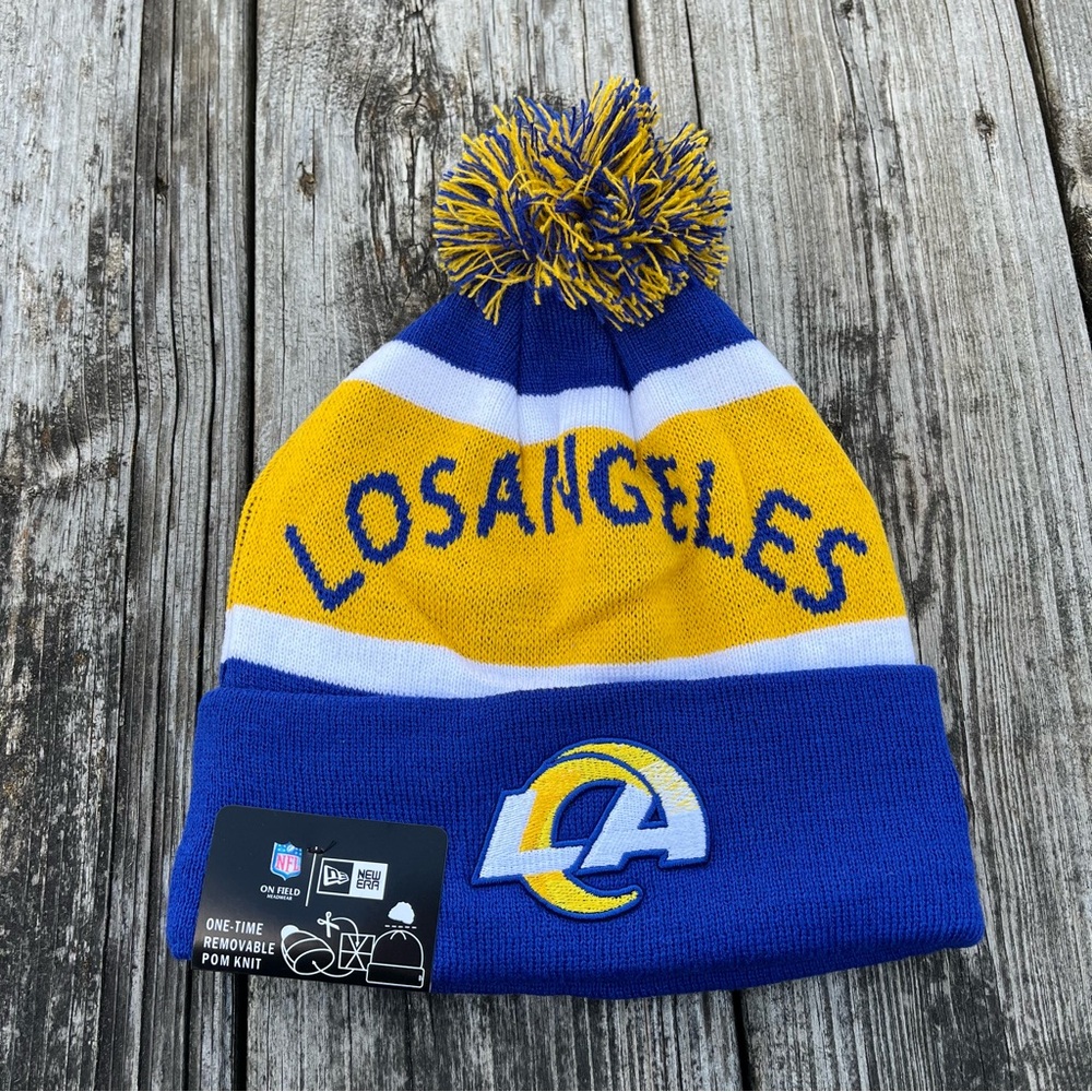 NEW ERA Los Angeles Rams Pom Pom Football Beanie NEW